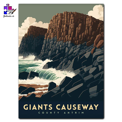 Die Giants Causeway Küste | Malen nach Zahlen