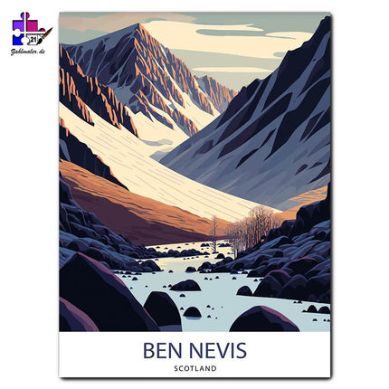 Der beschneite Ben Nevis | Malen nach Zahlen