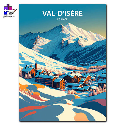 Skigebiet Val-D'isere | Malen nach Zahlen